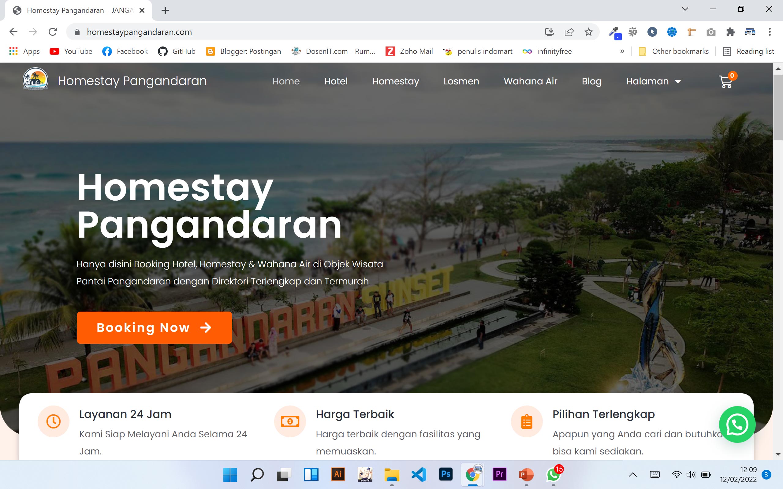 Website Homestay Pangandaran